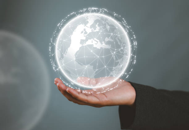 istock Human hand holding our planet earth glowing connection concept. 2179148236