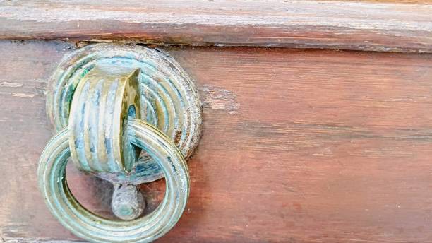 istock metal door handle, metal ring, knocker 2179150276