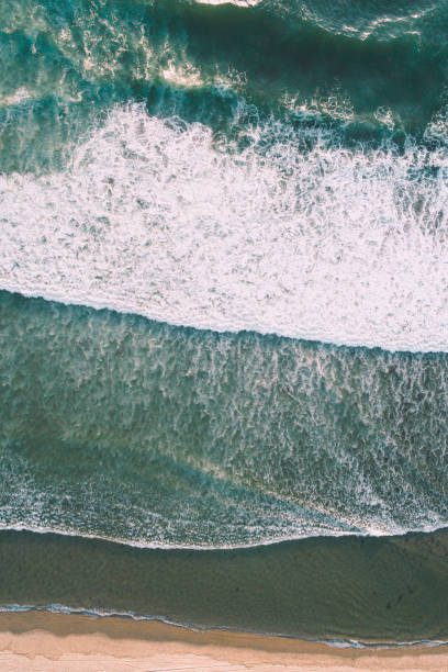 seashore on a beach, the waves are foaming. Background for maritime themes concept
