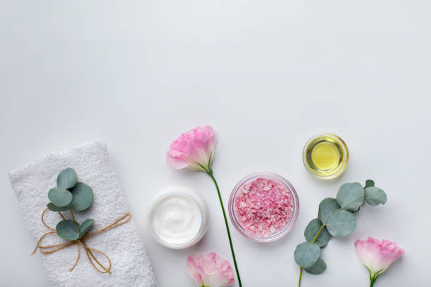 istock Homemade rose extract cosmetics for spa and bath on white 2179156059