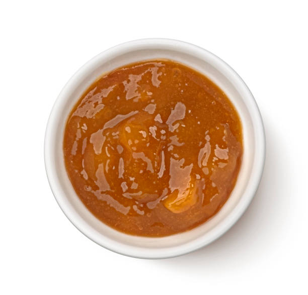istock Apricot jam isolated on white background, top view 2179157988
