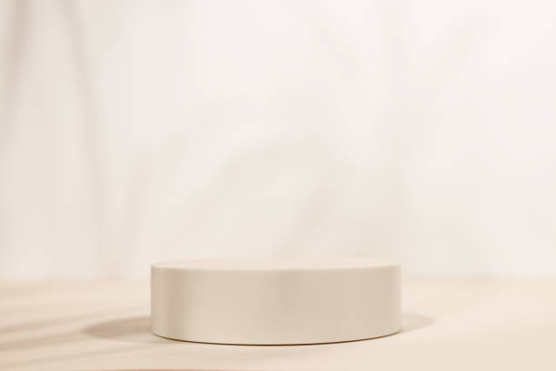 istock Background for product presentation with shadows and light. Empty round podium. Mockup 2179158705