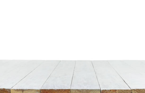 istock Empty wooden table top in foreground isolated on white background. 2179160613
