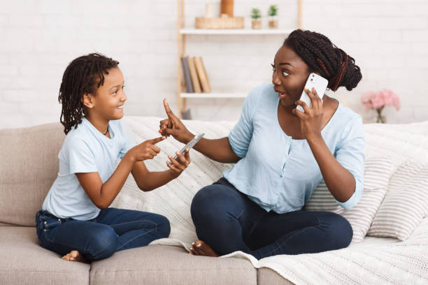 African american family using iPhone 11 pro max