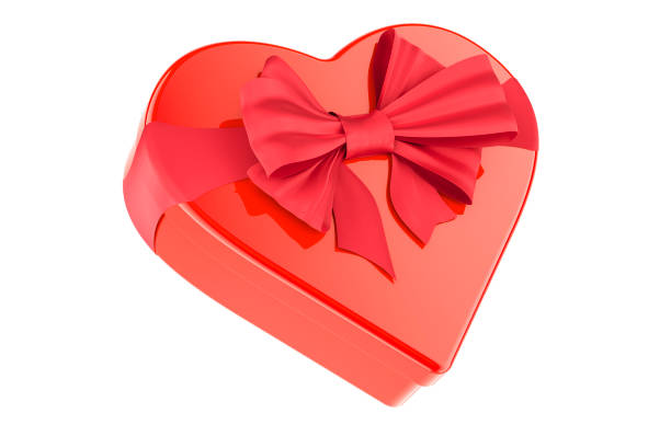 istock Red gift box in the shape of heart with red bow. Valentines Day concept. 3D rendering 2179162037