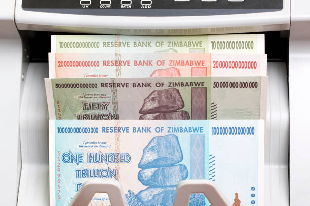 Zimbabwean dollar in the counting machine