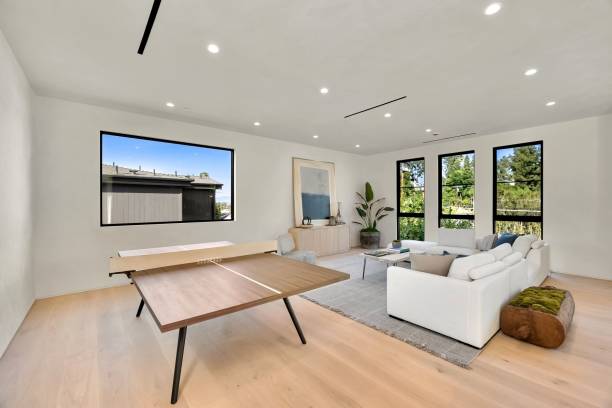 istock Contemporary Living Room with Ping Pong Table 2179169879