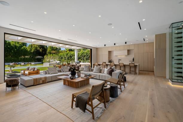 istock Modern living room with garden view 2179169947