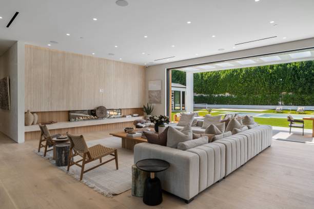 istock Modern living room with garden view 2179170006