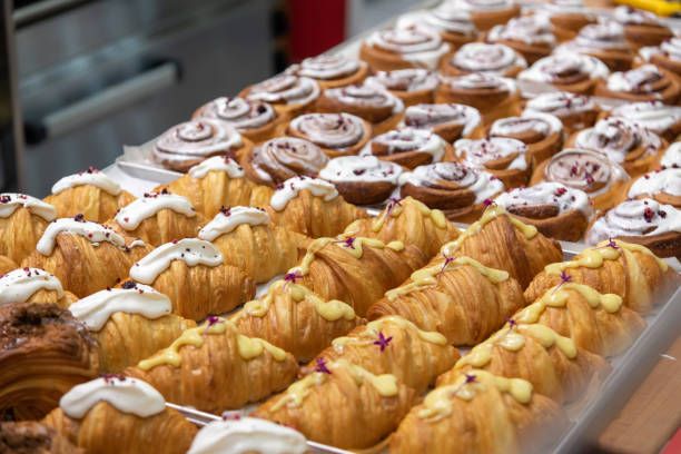 istock Fresh baked puff pastry items background 2179170334