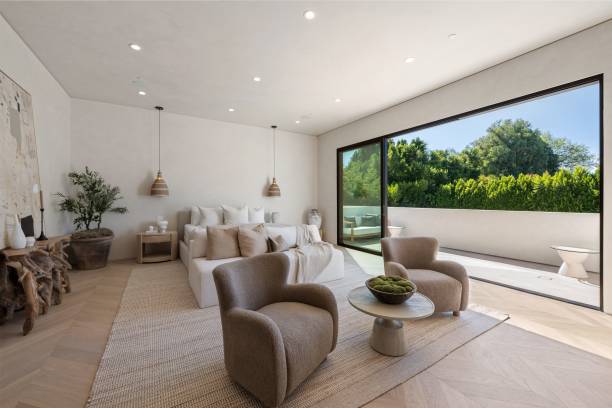 istock Modern living room with garden view. 2179170990