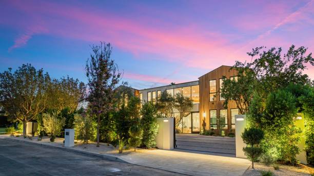 istock Modern luxury home at sunset 2179171051