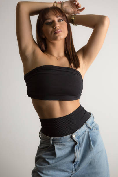 istock Denim and black, a perfect pairing for a timeless fashion statement 2179171596