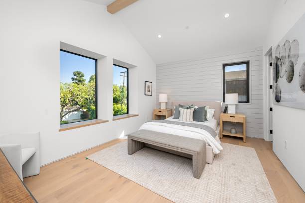 istock Modern minimalist bedroom with natural light. 2179172778