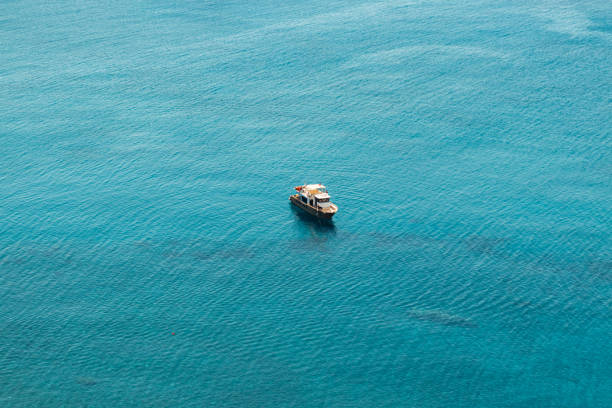 Preveli Beach, Crete, Greece- July 18, 2024: LB Ferries boat cruise sailing in The Cretan Sea from Preveli Beach