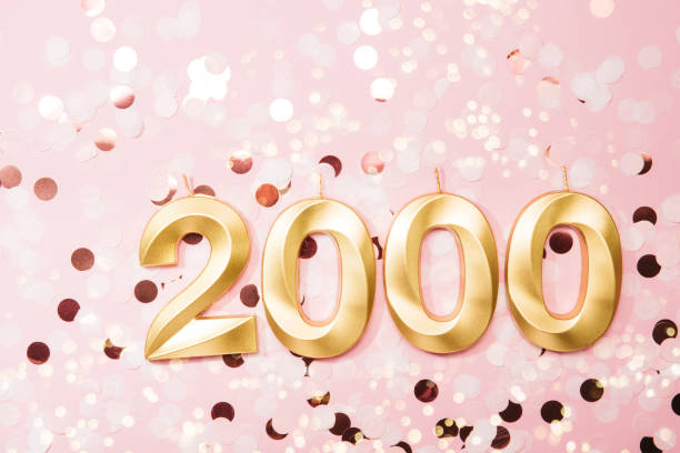 2000 followers card. Template for social networks, blogs. Festive Background