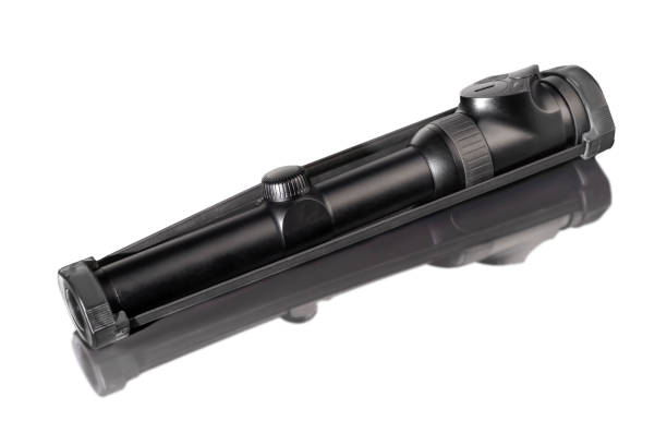 Laser sight for rifle close up. Optics for firearms.