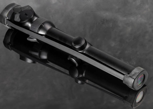 Laser sight for rifle close up. Optics for firearms.