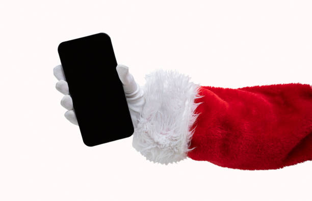 istock Santa Claus showing a black mobile phone 2179220121