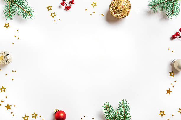 istock Christmas Background with pine branches and ornaments 2179221171