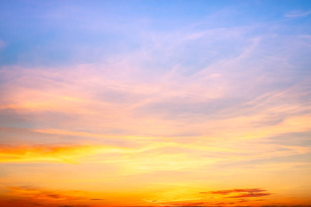 istock Beautiful , luxury soft gradient orange gold clouds and sunlight on the blue sky perfect for the background, take in everning,Twilight, Large size, high definition landscape photo 2179230054