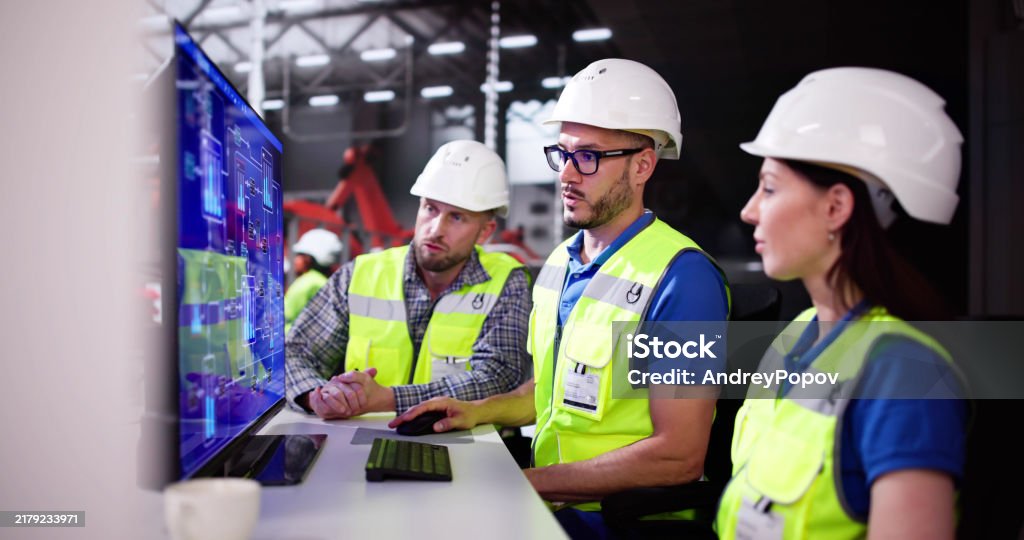 Engineer Operator Using Scada System Stock Photo - Download Image Now ...