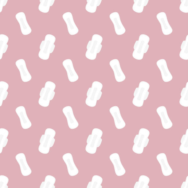 istock Seamless pattern with sanitary pads. Feminine hygiene. Personal hygiene item for menstruation. Texture with female pad. Wallpaper, design template. 2179238259