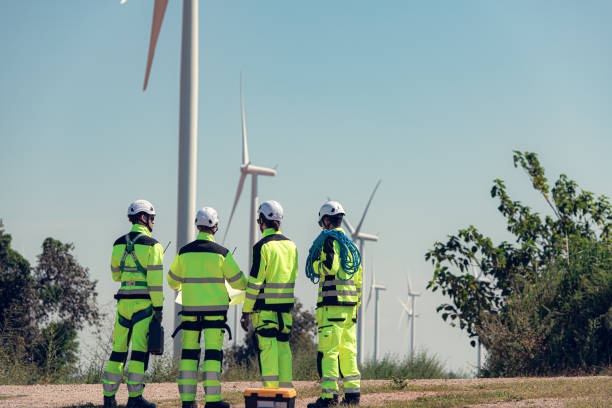 istock The engineering and technical team is preparing to install a large wind turbine to convert wind energy into electricity 2179253201