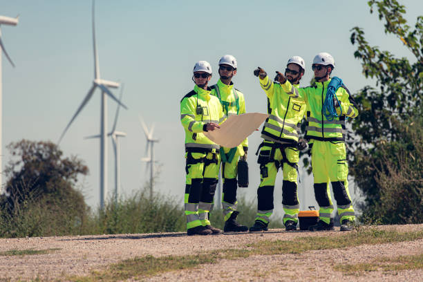 istock The engineering and technical team is preparing to install a large wind turbine to convert wind energy into electricity 2179253502