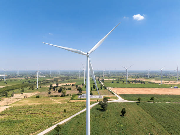 istock Wind turbines in a wind farm in the countryside 2179254941