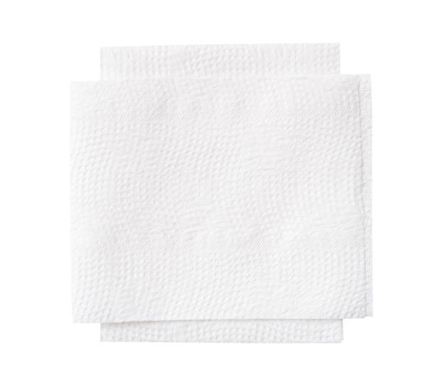 istock Top view of two folded white tissue paper in stack isolated on white background with clipping path 2179255395