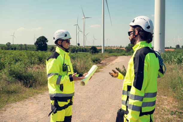 istock The engineering and technical team is preparing to install a large wind turbine to convert wind energy into electricity 2179255402
