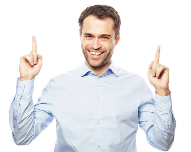 istock business man pointing up finger 2179255652
