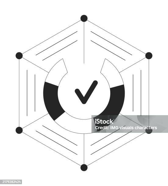 Check Mark Matrix Figure Matrix Circle Diagram Checkmark Black And White 2d Line Object Stock ...