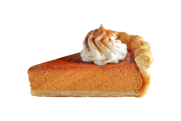 istock Slice of pumpkin pie isolated on white background 2179291568