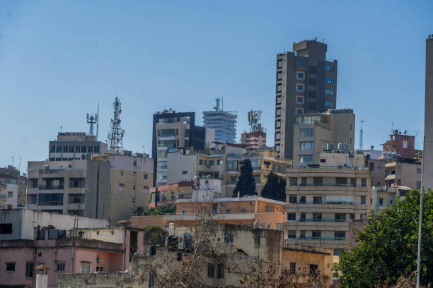 The scenic Beirut panorama with building facade at Lebanon.