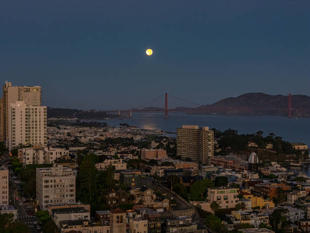 istock Aerial View over Russian Hill with Moon 2179313075
