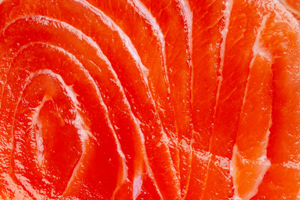 istock Salmon background, trout fish fillet texture. Copy space. Top view. 2179328157