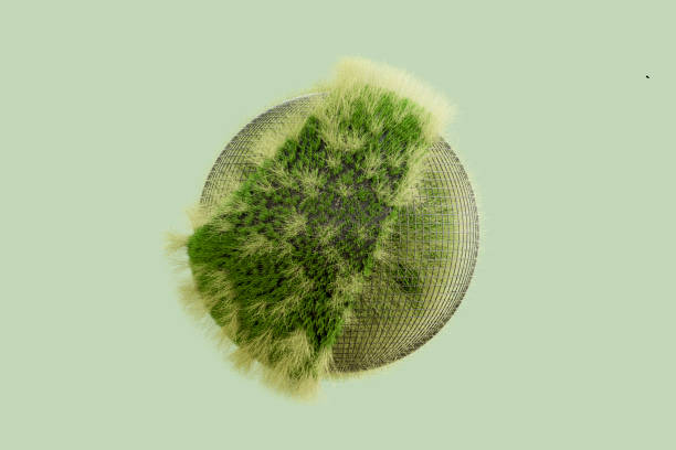 istock Grass covered globe shape in cage, sustainability and green technology concept 2179335596