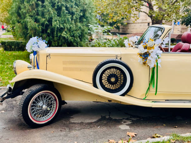 istock Vintage Convertible Decorated for Wedding 2179337889