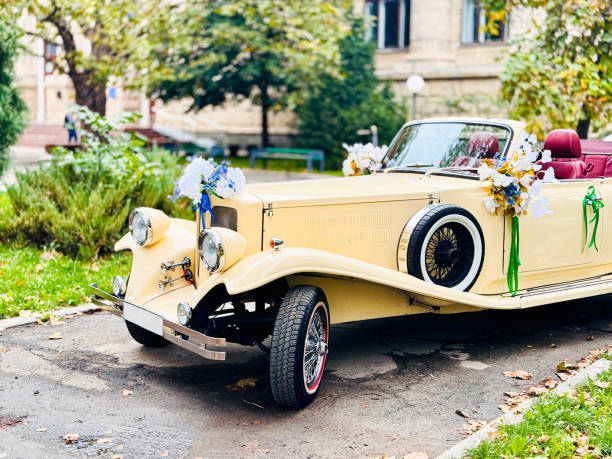 istock Vintage Convertible Decorated for Wedding 2179337905