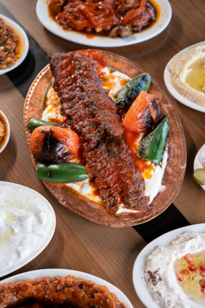 istock Traditional Turkish kebab on the table, Adana kebab. 2179356491
