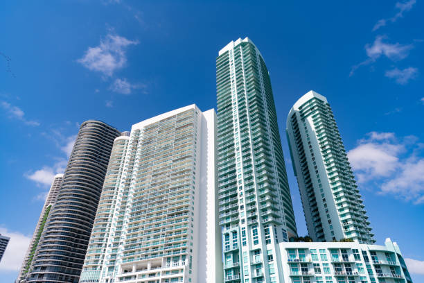 istock horizontal photo of skyscraper architecture building. high skyscraper building on blue sky. 2179366726