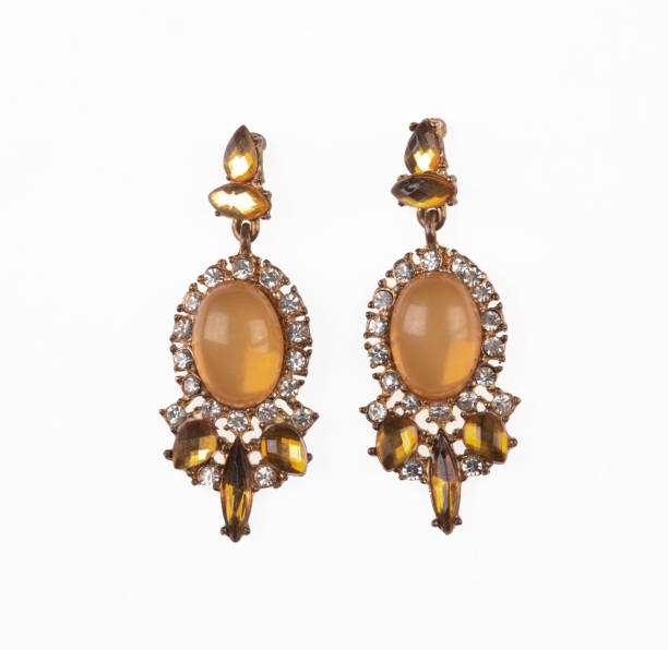 istock vintage earrings with amber isolated on white background 2179369836