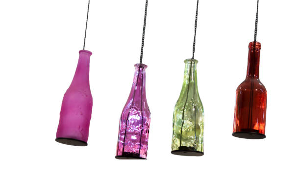istock Colorful decorative bottles isolated on white background 2179371168
