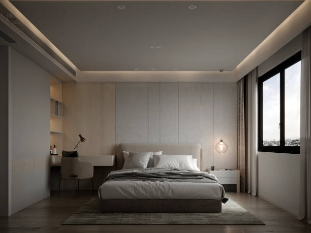 istock 3d render of hotel room 2179384799