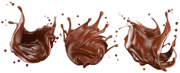 istock set of chocolate splashes isolated on the white background. Clipping path 2179389975
