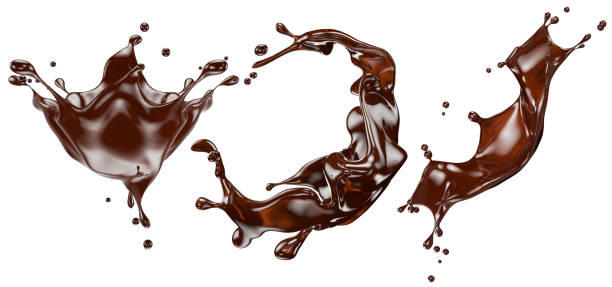 istock set of chocolate splashes isolated on the white background. Clipping path 2179389978