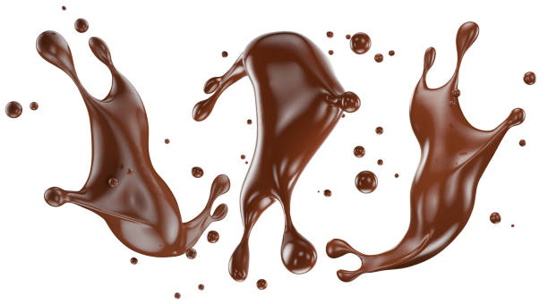 istock set of chocolate splashes isolated on the white background. Clipping path 2179390024