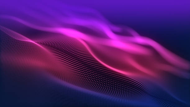 istock Particles wave Cyber or technology background. Abstract seamless loop of mesh glowing red dots digital luxurious sparkling wave particles flows background, Motion of digital data flow. 2179393735